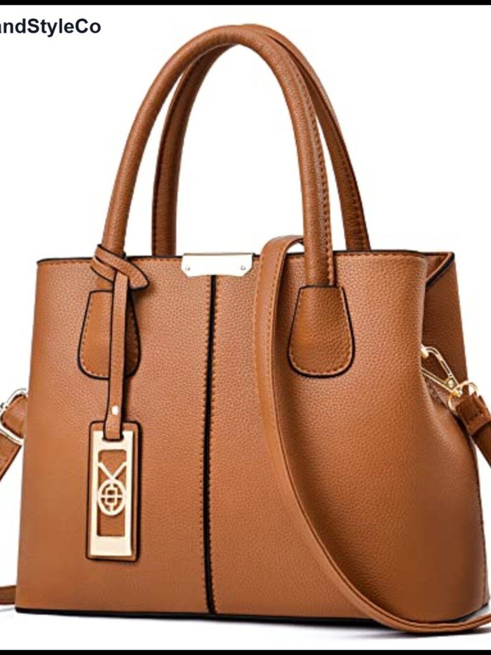 Faux Leather Crossbody Satchel Tote Handbag with Adjustable Strap